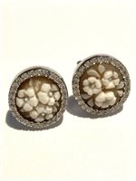Orecchini Cameo Italiano Donna Fleurs in Argento 057S-B